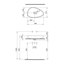 Bocchi Etna Çanak Lavabo 58 cm Mat Beyaz 1114-002-0125 - 3