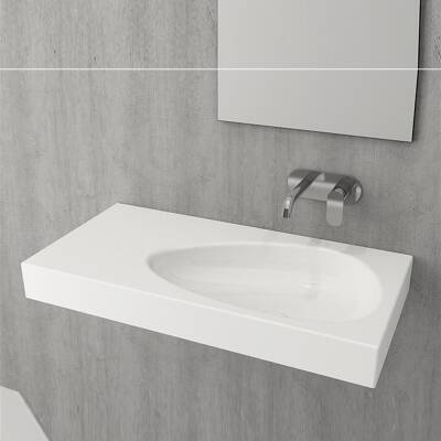 Bocchi Etna Etajerli Lavabo 90 cm Parlak Beyaz 1115-001-0125 - 3