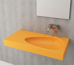 Bocchi Etna Etajerli Lavabo 90 cm Parlak Mandalina Sarısı 1115-021-0125 - 2