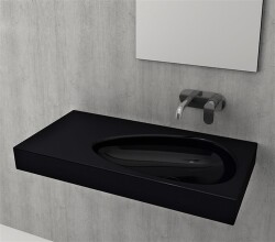 Bocchi Etna Etajerli Lavabo 90 cm Parlak Siyah 1115-005-0125 - 2