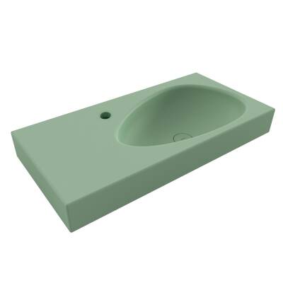 Bocchi Etna Etajerli Lavabo Armatür Delikli 90 cm Mat Mint Yeşil 1115-033-0126 - 1