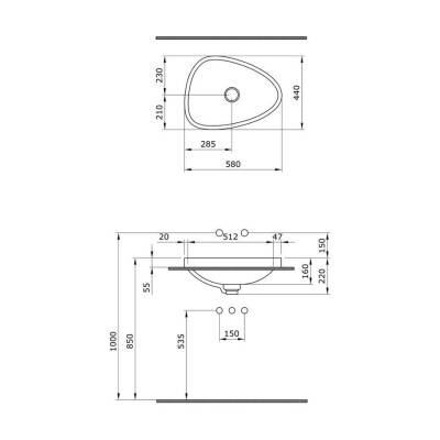 Bocchi Etna Tezgah Üstü Lavabo 58 cm Parlak Siyah 1112-005-0125 - 3