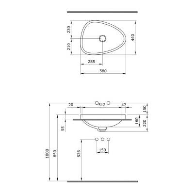 Bocchi Etna Yarım Tezgah Lavabo 58 cm Mat Yasemin 1112-007-0125 - 2