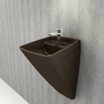 Bocchi Firenze Asma Monoblok Lavabo, 48 cm, Mat Kahverengi 1082-025-0126 - 3