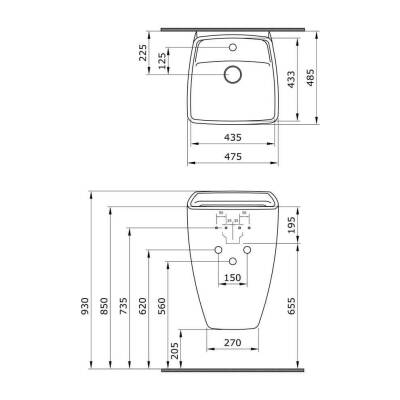 Bocchi Firenze Asma Monoblok Lavabo, 48 cm, Mat Sarı 1082-026-0126 - 3