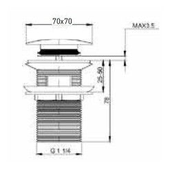 Bocchi Kare Lavabo Süzgeçi Su Taşma Delikli Krom 6190 0004 - BOCCHI (1)