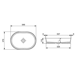 Bocchi Sottile Slim Line Çanak Lavabo 55 Cm Mat Gri 1521-006-0125 - 2