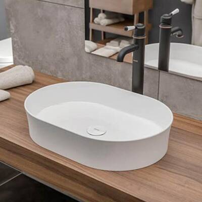 Bocchi Sottile Slim Line Çanak Lavabo 55 Cm Parlak Beyaz 1521-001-0125 - 1