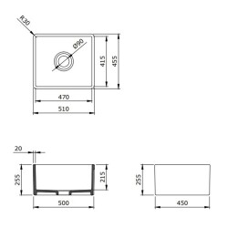 Bocchi Lavello Mutfak Eviyesi 50 cm Mat Kahve 1136-025-0120-03 - 2