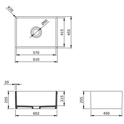 Bocchi Lavello Mutfak Eviyesi 60 cm Mat Gri 1137-006-0120-03 - 4