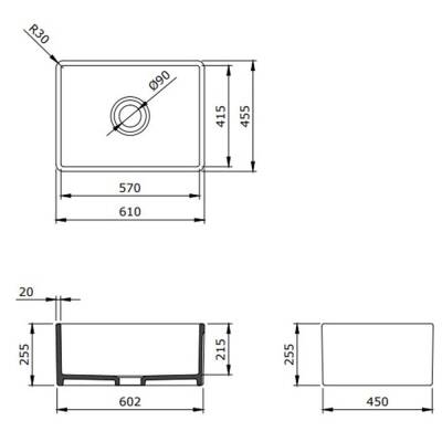 Bocchi Lavello Mutfak Eviyesi 60 Cm Mat Kahve 1137-025-0120-03 - 2