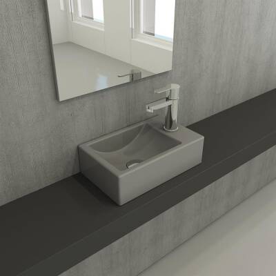 Bocchi Milano Dar Sağ Lavabo 37 Cm Mat Gri 1419-006-0126 - 2