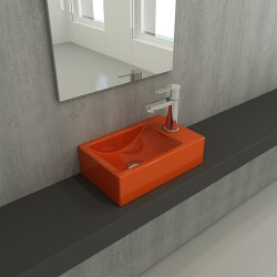 Bocchi Milano Dar Sağ Lavabo 37 Cm Parlak Turuncu 1419-012-0126 - 2