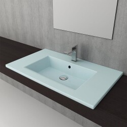 Bocchi Milano Etajerli Lavabo 100 cm Mat Buz Mavi 1105-029-0126 - 2