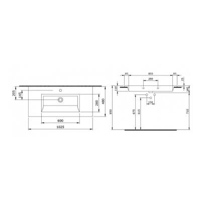 Bocchi Milano Etajerli Lavabo 100 cm Mat Buz Mavi 1105-029-0126 - 3