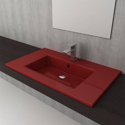 Bocchi Milano Etajerli Lavabo 100 cm Parlak Kırmızı 1105-019-0126 - 2