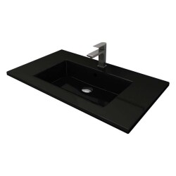 Bocchi Milano Etajerli Lavabo, 100 cm, Parlak Siyah 1105-005-0126 - 1