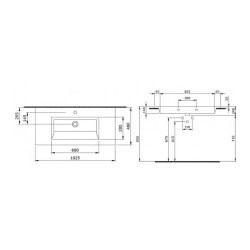 Bocchi Milano Etajerli Lavabo, 100 cm, Parlak Siyah 1105-005-0126 - 2