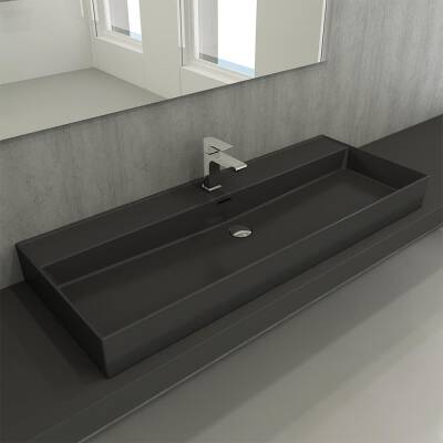 Bocchi Milano Etajerli Lavabo 120 cm Mat Antrasit 1394-020-0126 - 2