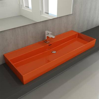 Bocchi Milano Etajerli Lavabo 120 cm Parlak Turuncu 1394-012-0126 - 2