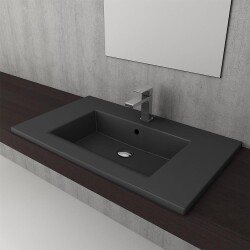 Bocchi Milano Etajerli Lavabo 80 cm Mat Antrasit 1113-020-0126 - 2