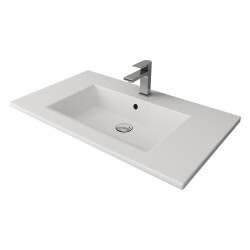 Bocchi Milano Etajerli Lavabo 80 cm Mat Beyaz 1113-002-0126 - 1