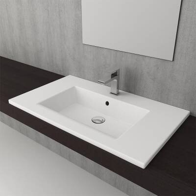 Bocchi Milano Etajerli Lavabo 80 cm Mat Beyaz 1113-002-0126 - 2