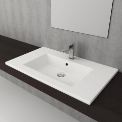 Bocchi Milano Etajerli Lavabo 80 cm Parlak Beyaz 1113-001-0126 - 1