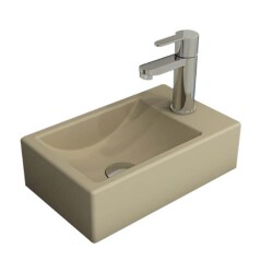 Bocchi Milano Lavabo Sağ Armatür Delikli Dar 37 cm Mat Yasemin 1419-007-0126 - 1