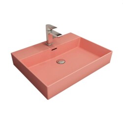 Bocchi Milano Lavabo Tezgah Üstü 60 cm Mat Somon 1376-032-0126 - 1