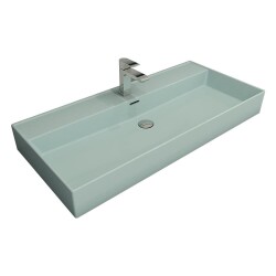 Bocchi Milano Tezgah Üstü Lavabo 100 cm Mat Buz Mavi 1378-029-0126 - 1