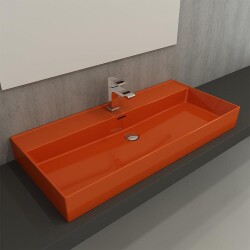 Bocchi Milano Tezgah Üstü Lavabo 100 cm Parlak Turuncu 1378-012-0126 - 2