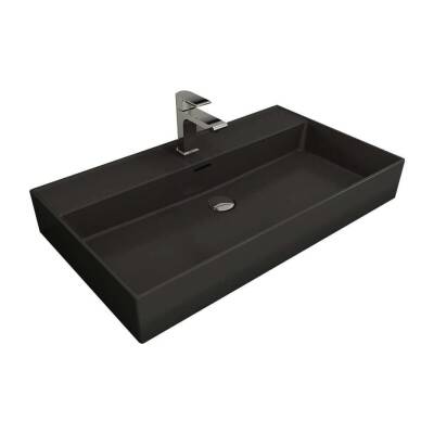 Bocchi Milano Tezgah Üstü Lavabo 80 cm Mat Antrasit 1377-020-0126 - 1