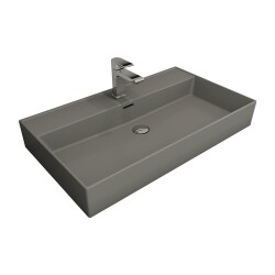 Bocchi Milano Tezgah Üstü Lavabo 80 cm Mat Gri 1377-006-0126 - 1