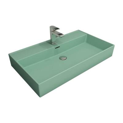 Bocchi Milano Tezgah Üstü Lavabo 80 cm Mat Mint Yeşil 1377-033-0126 - 1