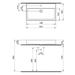 Bocchi Milano Tezgah Üstü Lavabo 80 cm Mat Yasemin 1377-007-0126 - 3