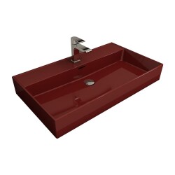 Bocchi Milano Tezgah Üstü Lavabo 80 cm Parlak Kırmızı 1377-019-0126 - 1