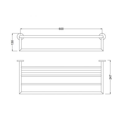 Bocchi Piave Havlu Rafı 600mm Krom 3057 0011 - 2