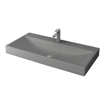 Bocchi Scala Arch Tezgah Üstü Lavabo 100 cm Mat Gri 1079-006-0126 - 1