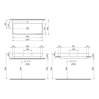 Bocchi Scala Arch Tezgah Üstü Lavabo 100 cm Mat Kahverengi 1079-025-0126 - 2