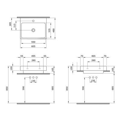 Bocchi Scala Tezgah Üstü Lavabo 60 cm Mat Mint Yeşil 1077-033-0126 - 2