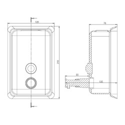 Bocchi Sıvı Sabunluk Dikey 1 Lt Mat Paslanmaz Çelik 3900 0157 - 2