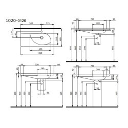 Bocchi Taormina Arch Etajerli Lavabo 86 cm Mat Beyaz 1020-002-0126 - 3