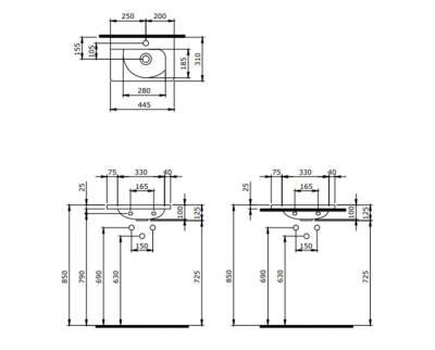 Bocchi Taormina Arch Lavabo, 45 cm, Parlak Siyah 1015-005-0126 - 2