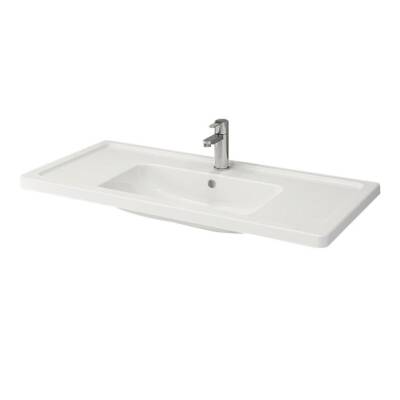 Bocchi Taormina Pro Etajerli Lavabo, 105 cm, Parlak Beyaz 1118-001-0126 - 1