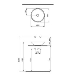 Bocchi Venezia Çanak Lavabo 40 cm Kırmızı 1120-019-0125 - 2