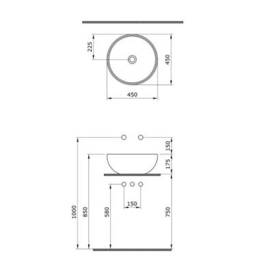 Bocchi Venezia Çanak Lavabo 45 cm Mat Beyaz 1119-002-0125 - 2