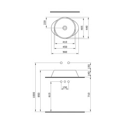 Bocchi Venezia Çanak Lavabo 56 cm Mat Gri 1010-006-0125 - 3