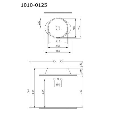 Bocchi Venezia Parlak Beyaz Çanak Lavabo 56 cm 1010-001-0125 - 2