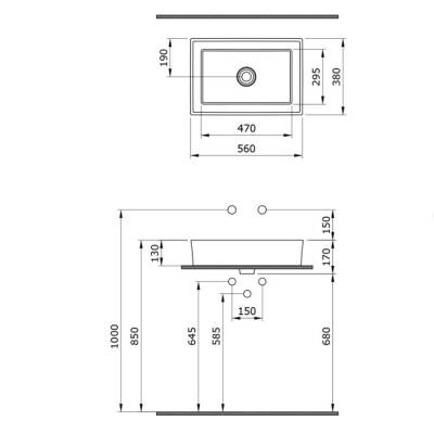 Bocchi Vessel Lavabo Çanak 56 cm Mat Sarı 1172-026-0125 - 3